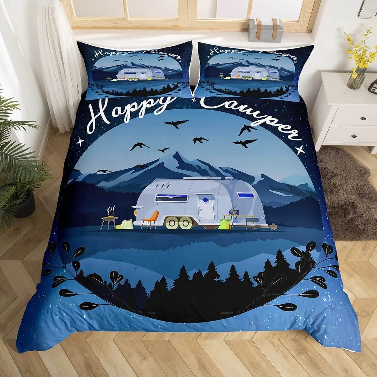 happy camper HD print bedding