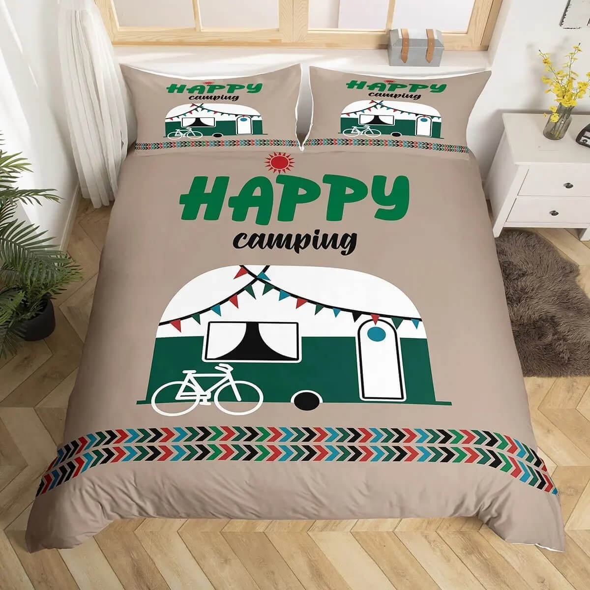 camper bedding outdoor theme