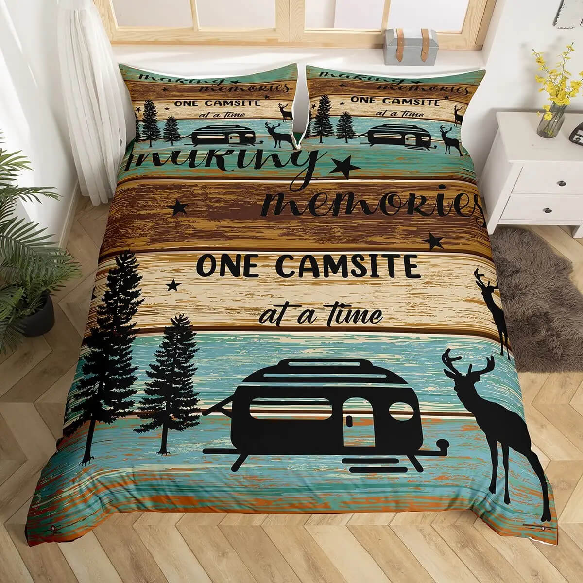 happy camper bedding home decor