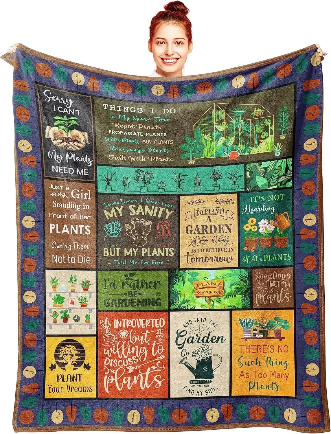 Happy camper blanket for picnic trips