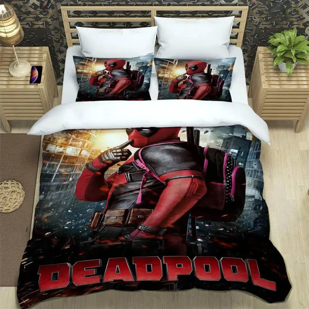 Cartoon 3D Deadpool Duvet Cover