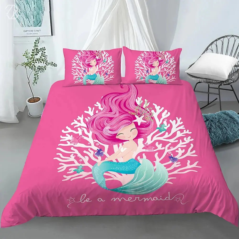 Cartoon Mermaid Duvet Cover My Store