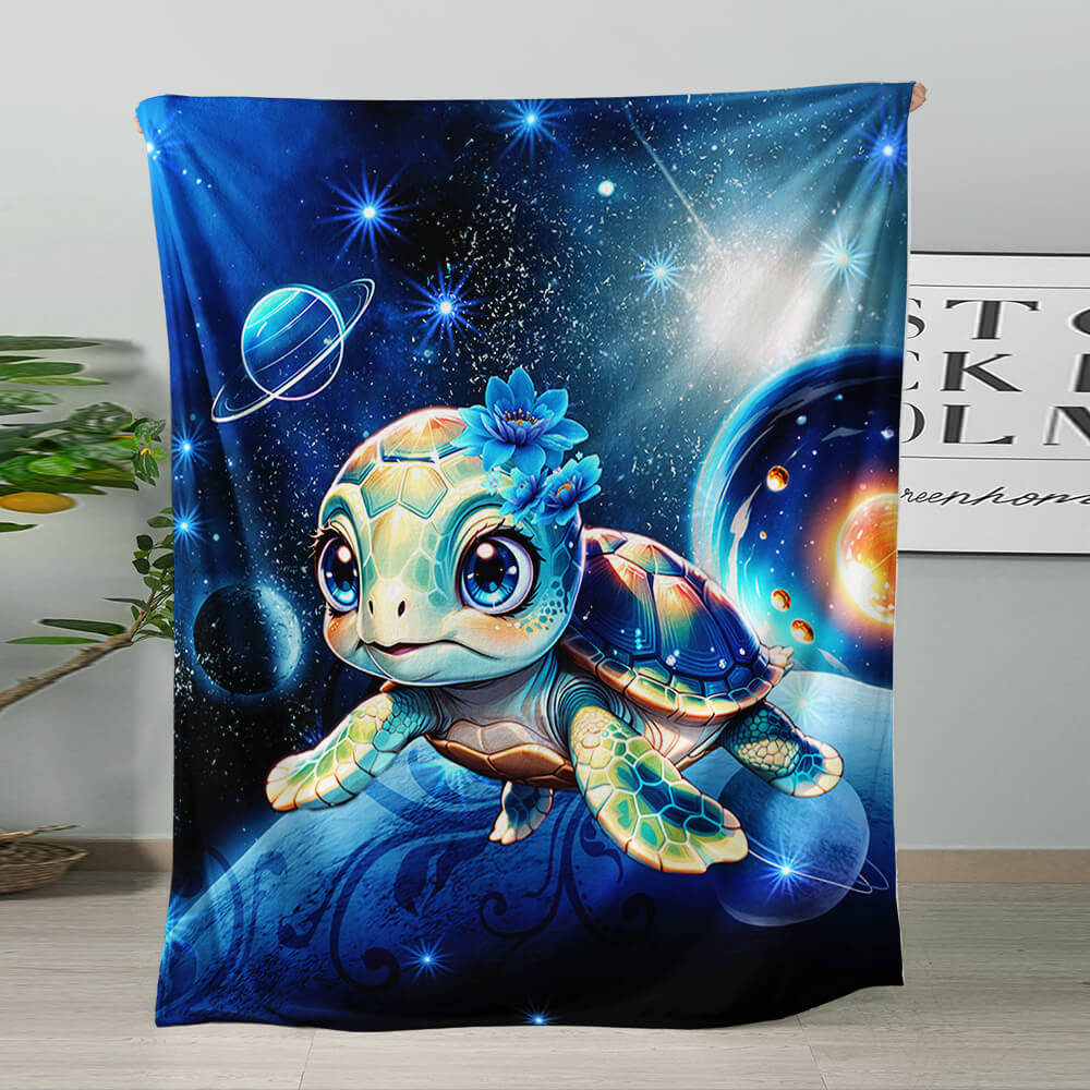 Cartoon animal flannel throw blanket for kids