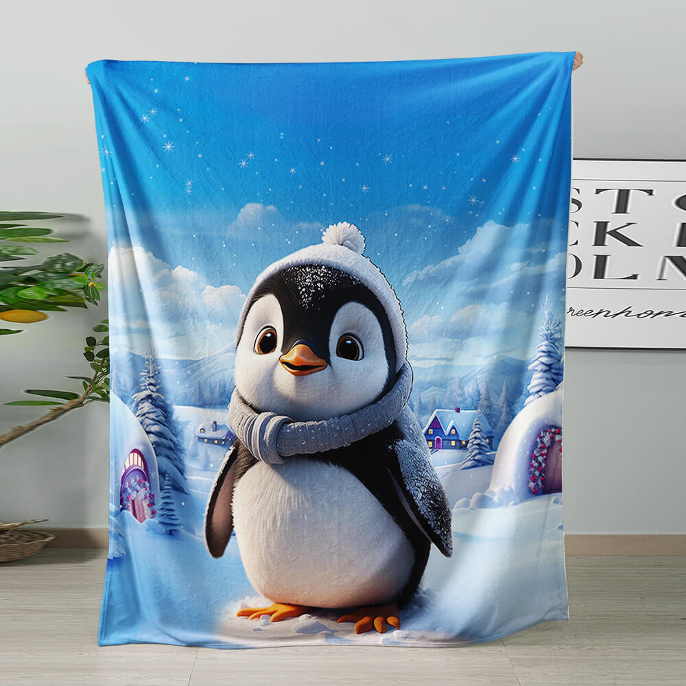 Cute kids cartoon character flannel blanket