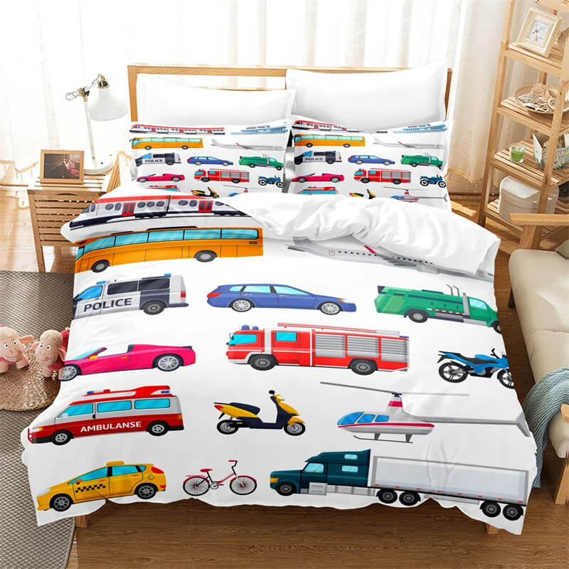 Cartoon Helicopter Bedding Set for Toddlers and Kids