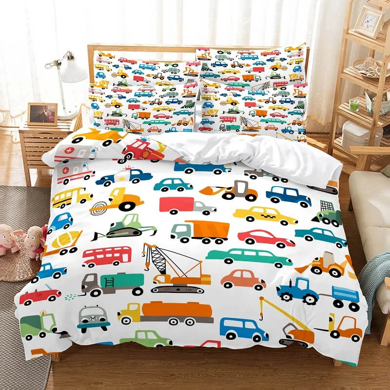 Kids Bedroom Decor Helicopter and Car Comforter