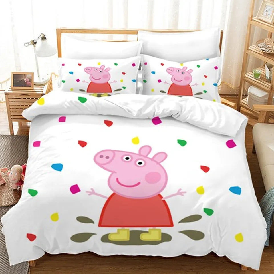 Peppa Pig single size bedding cover for kids bed