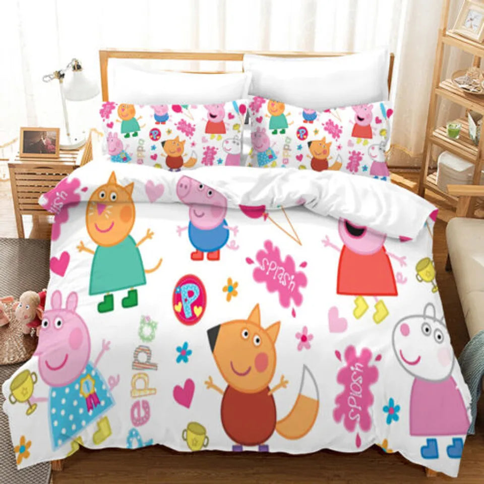 Kids Peppa Pig bedroom bedding set decor