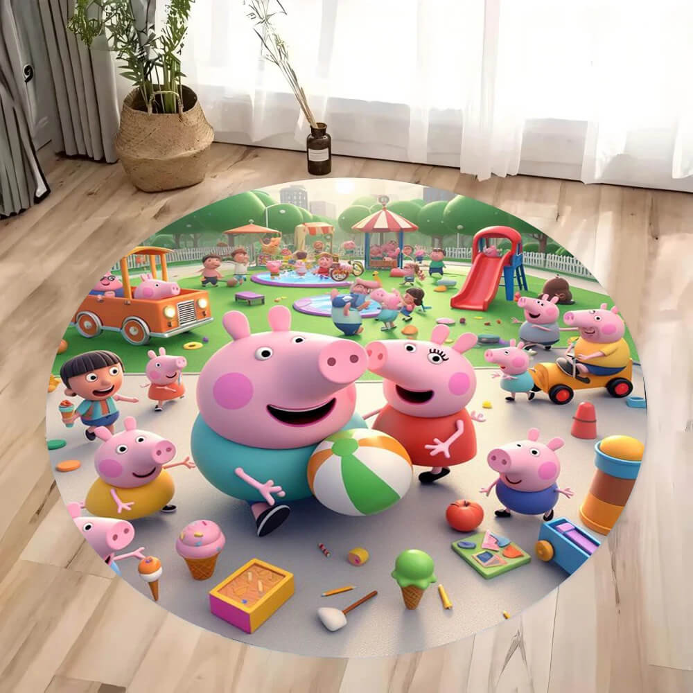 Kids’ round Peppa Pig rug for birthday gift idea