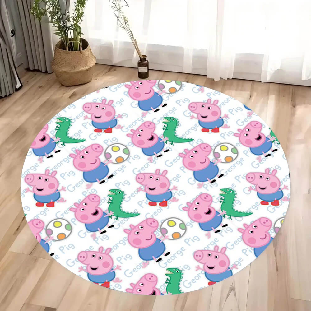 Colorful Peppa Pig round carpet for kids’ room