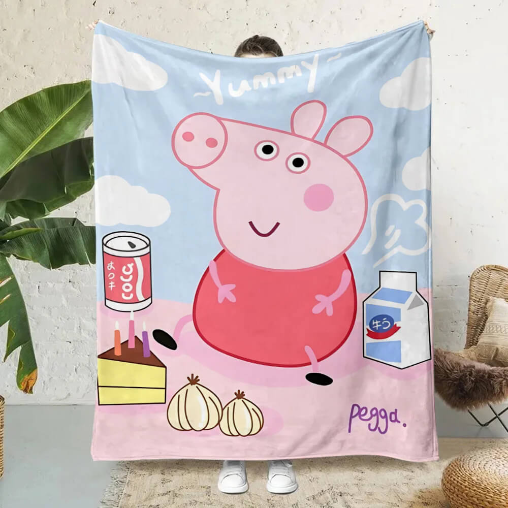 Cartoon Peppa Pig kids bedding accessory blanket