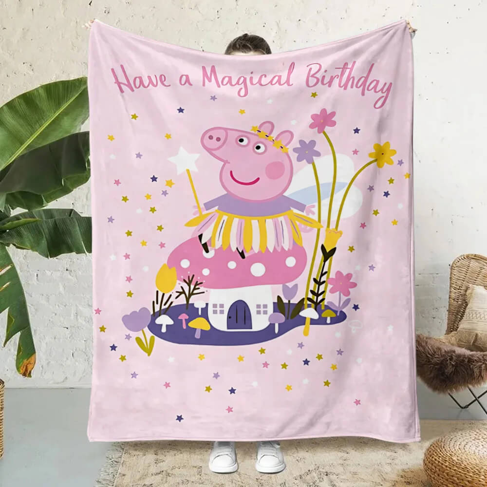 Peppa Pig character throw blanket for kids