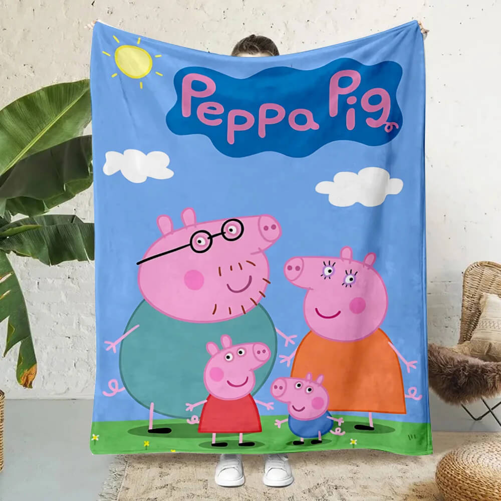 Warm Peppa Pig soft blanket for home and travel