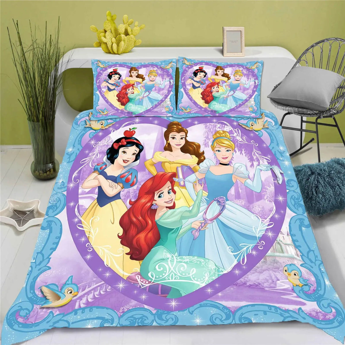 Cartoon Princesses Ariel & Snow White Kids Quilt Cover