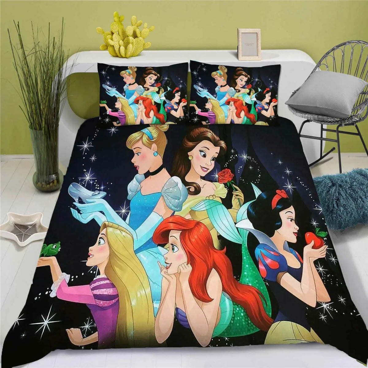 Cartoon Princesses Belle & Rapunzel
Kids Bedding Cover