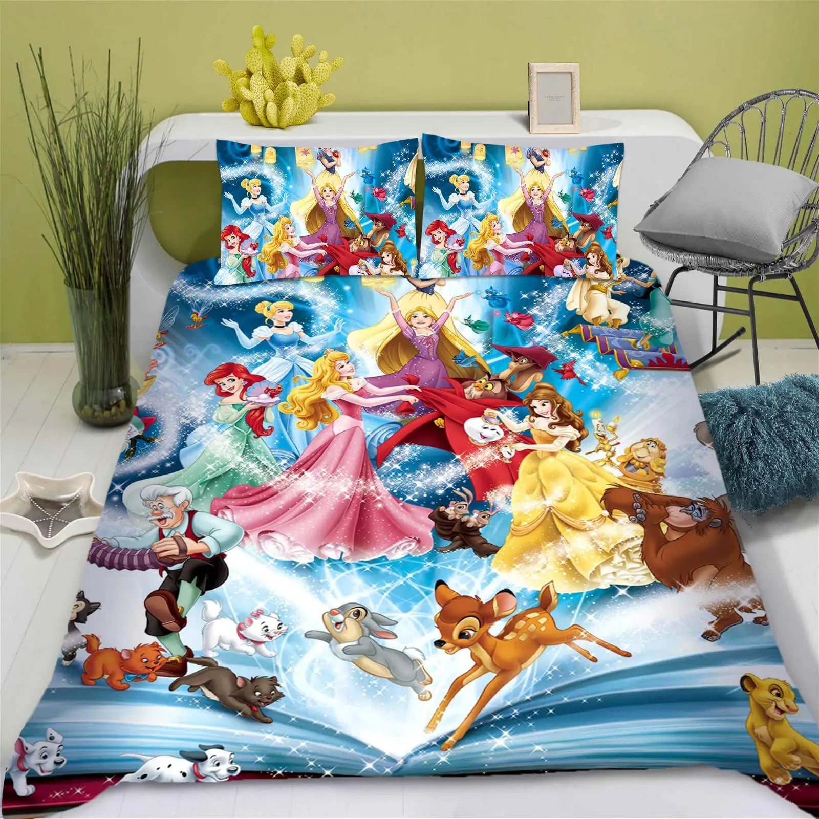 Belle & Aurora Princesses Girls Bedding Cover Set