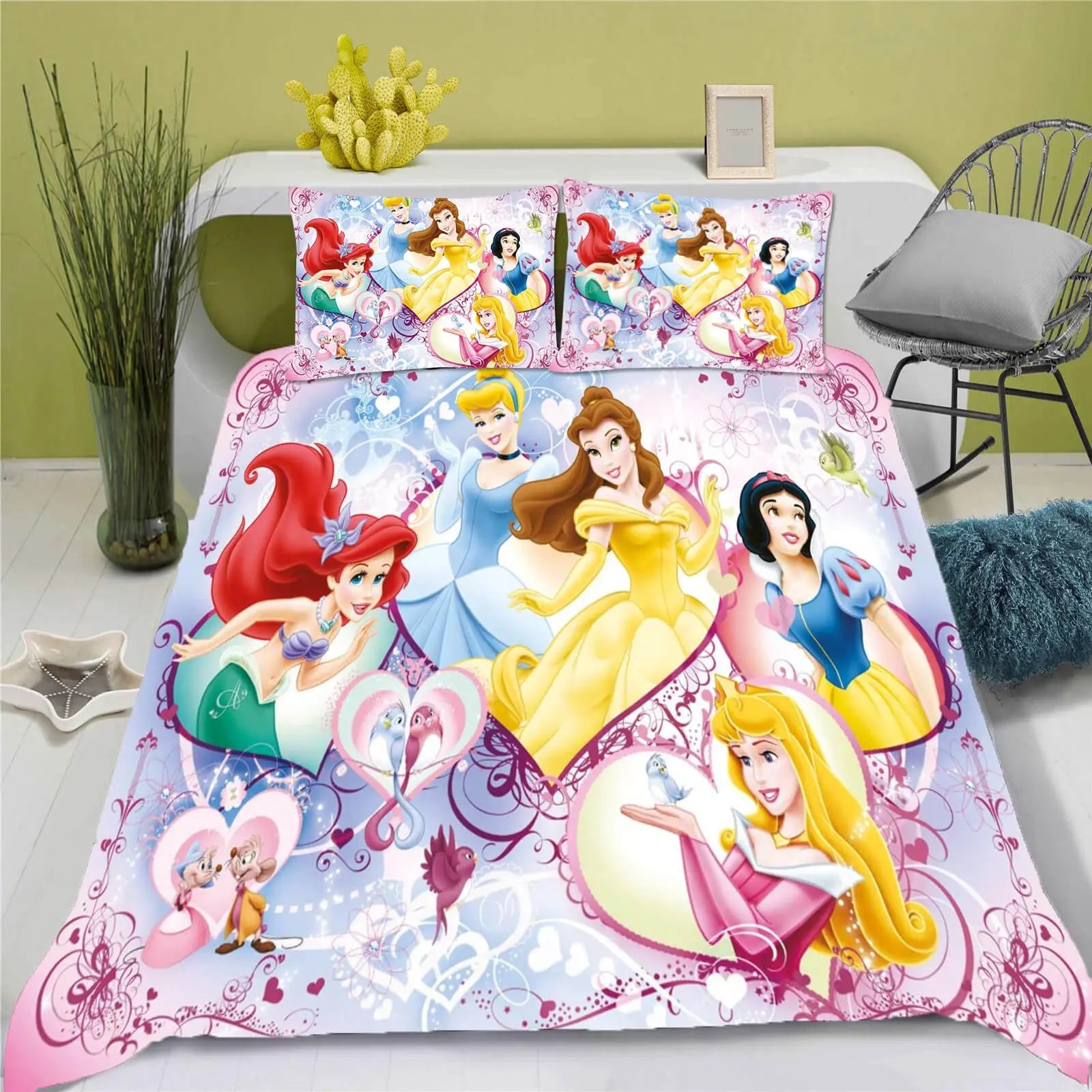 Cartoon Princesses Belle & Aurora Kids Doona Cover