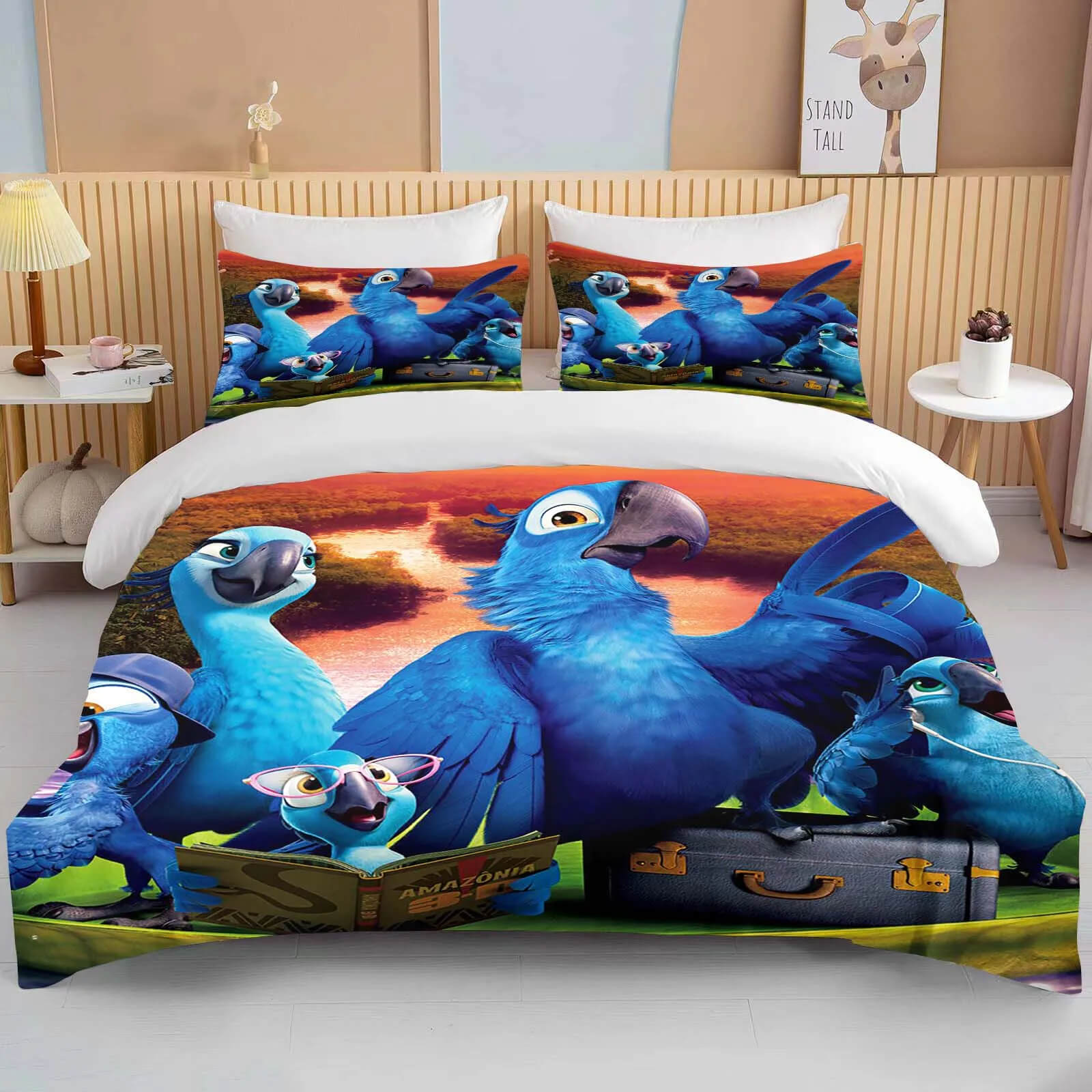 Vibrant Rio Disney bird bedding set for children