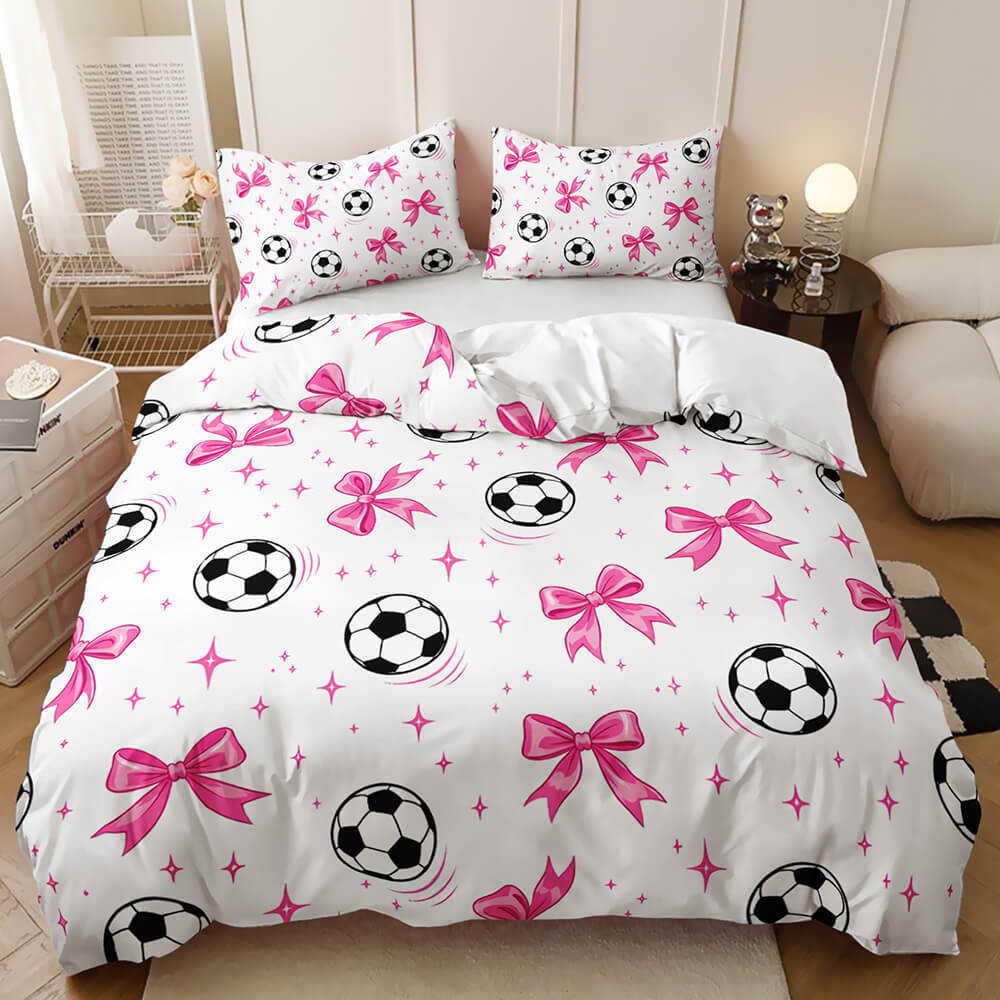 Bow print bedroom quilt cover
