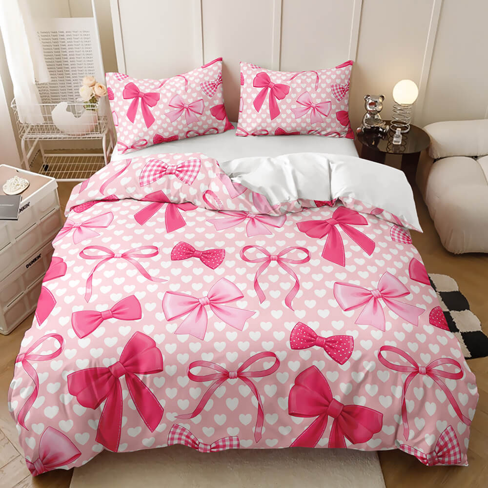 Cute pink bow bedroom doona cover