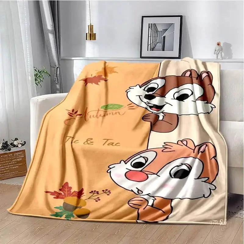 Chip & Dale Cartoon Throw Blanket
