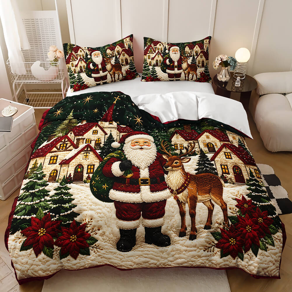 Christmas duvet cover set with festive holiday bedding design