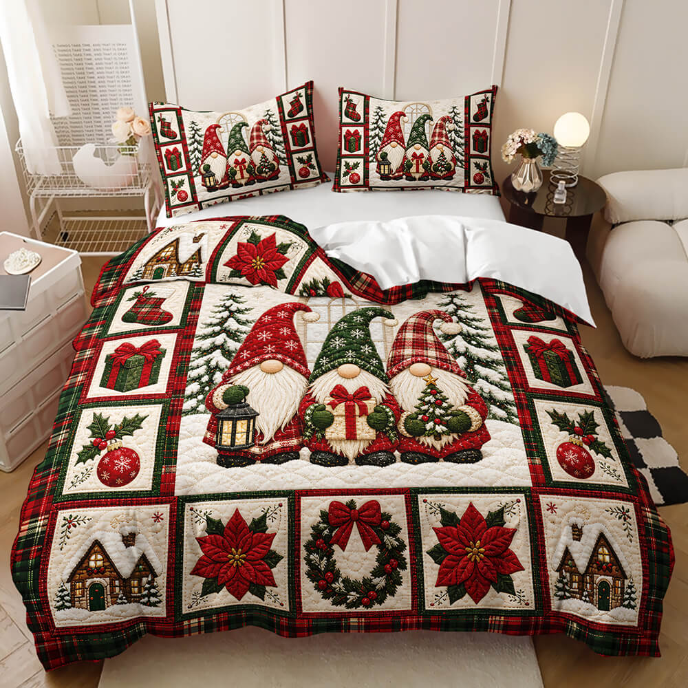 Holiday bedding set with Christmas inspired festive design