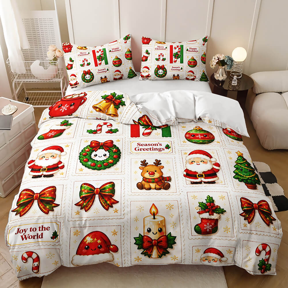 Christmas bedroom bedding set with seasonal holiday design