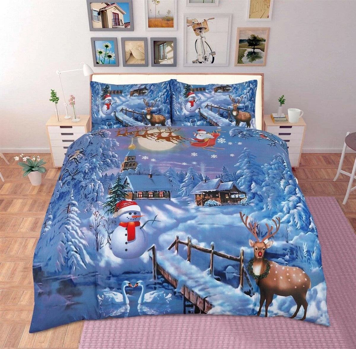 Festive Christmas bedding and room decor