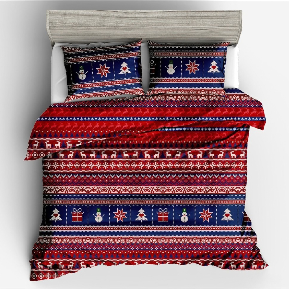 Christmas doona cover with festive leaf pattern