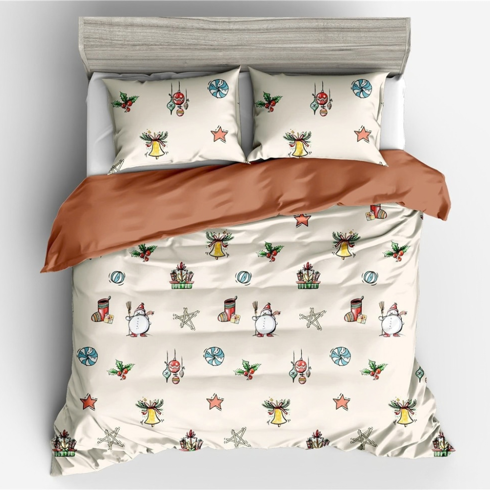 Holiday leaf print quilt cover for bedroom