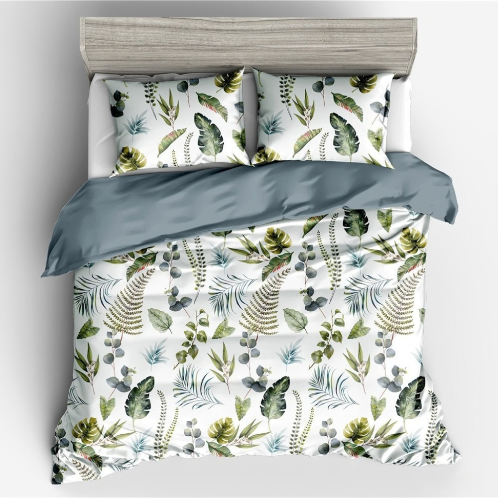 botanical leaf pattern duvet cover