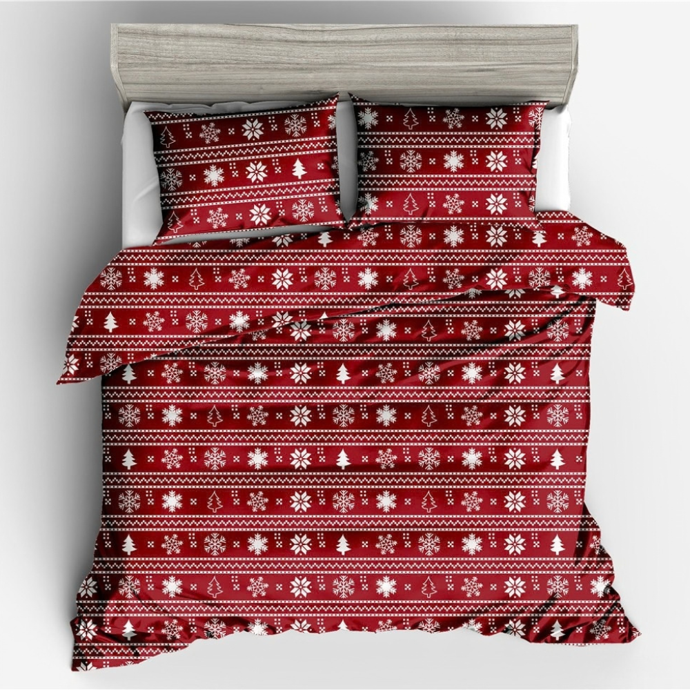 Christmas Strip Leaf quilt cover holiday bedding