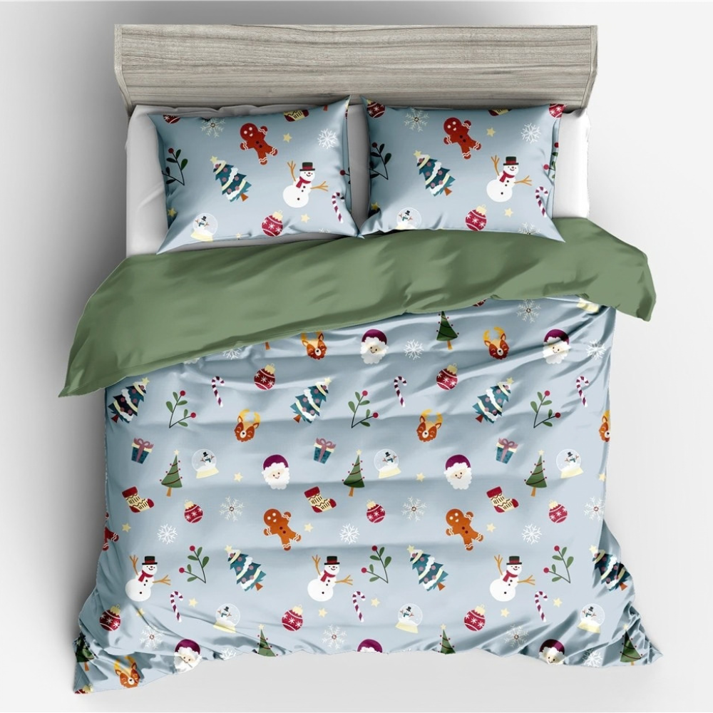 Festive Christmas leaf doona cover bedroom decor