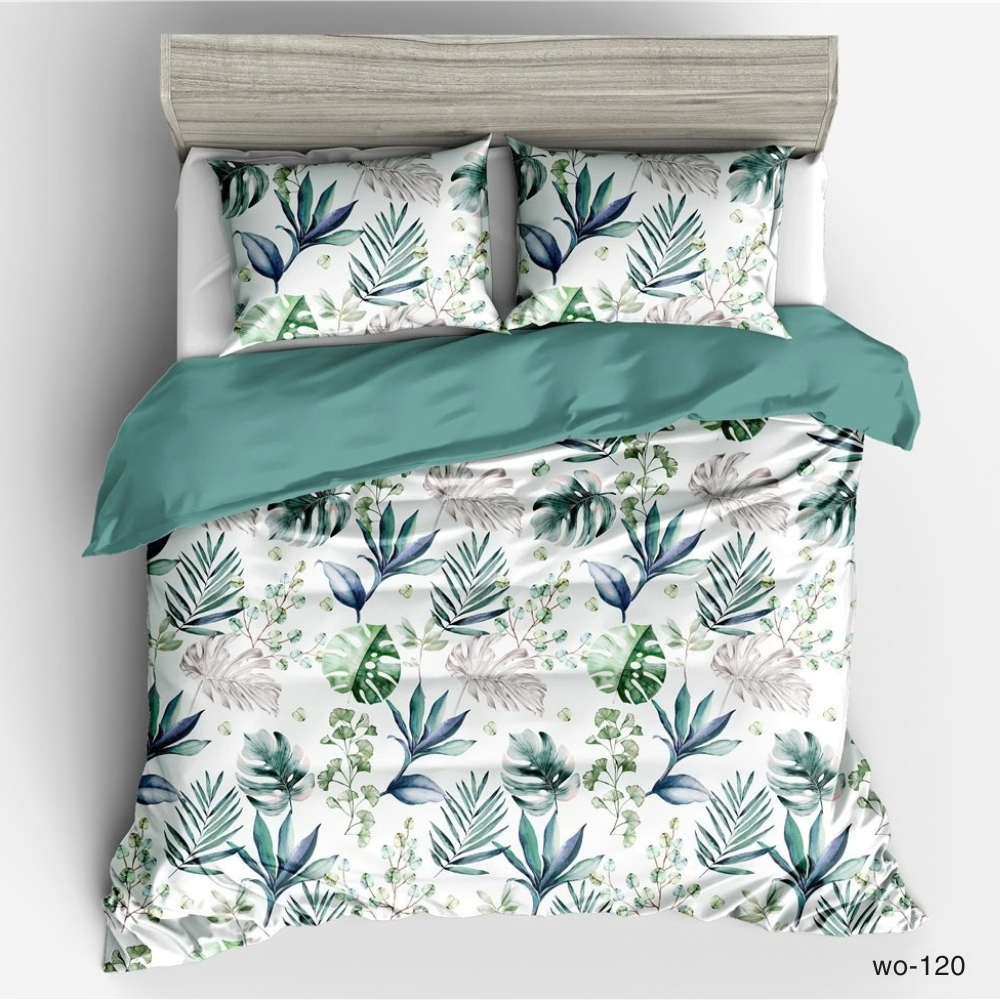 botanical palm leaf print doona cover