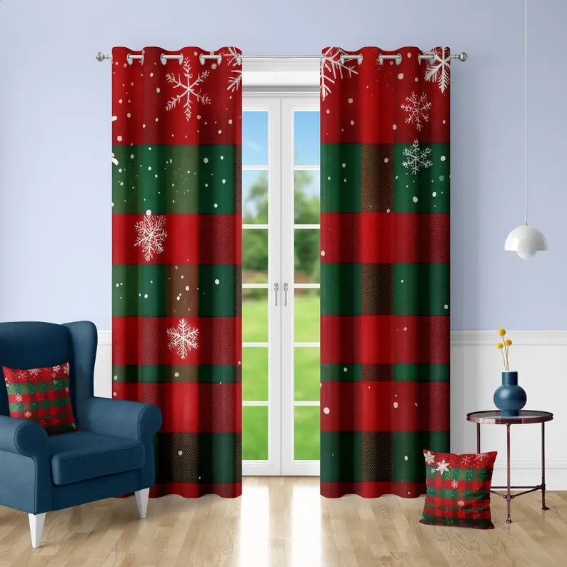 Christmas snowflake curtains
