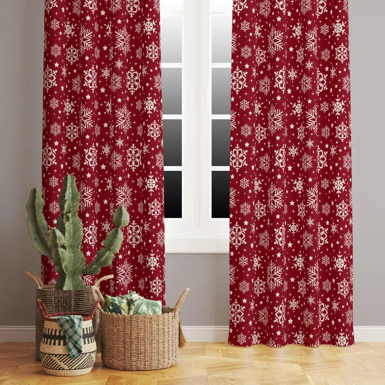 Christmas winter window curtains