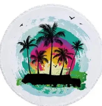 Coconut Tree Round Towel My Store