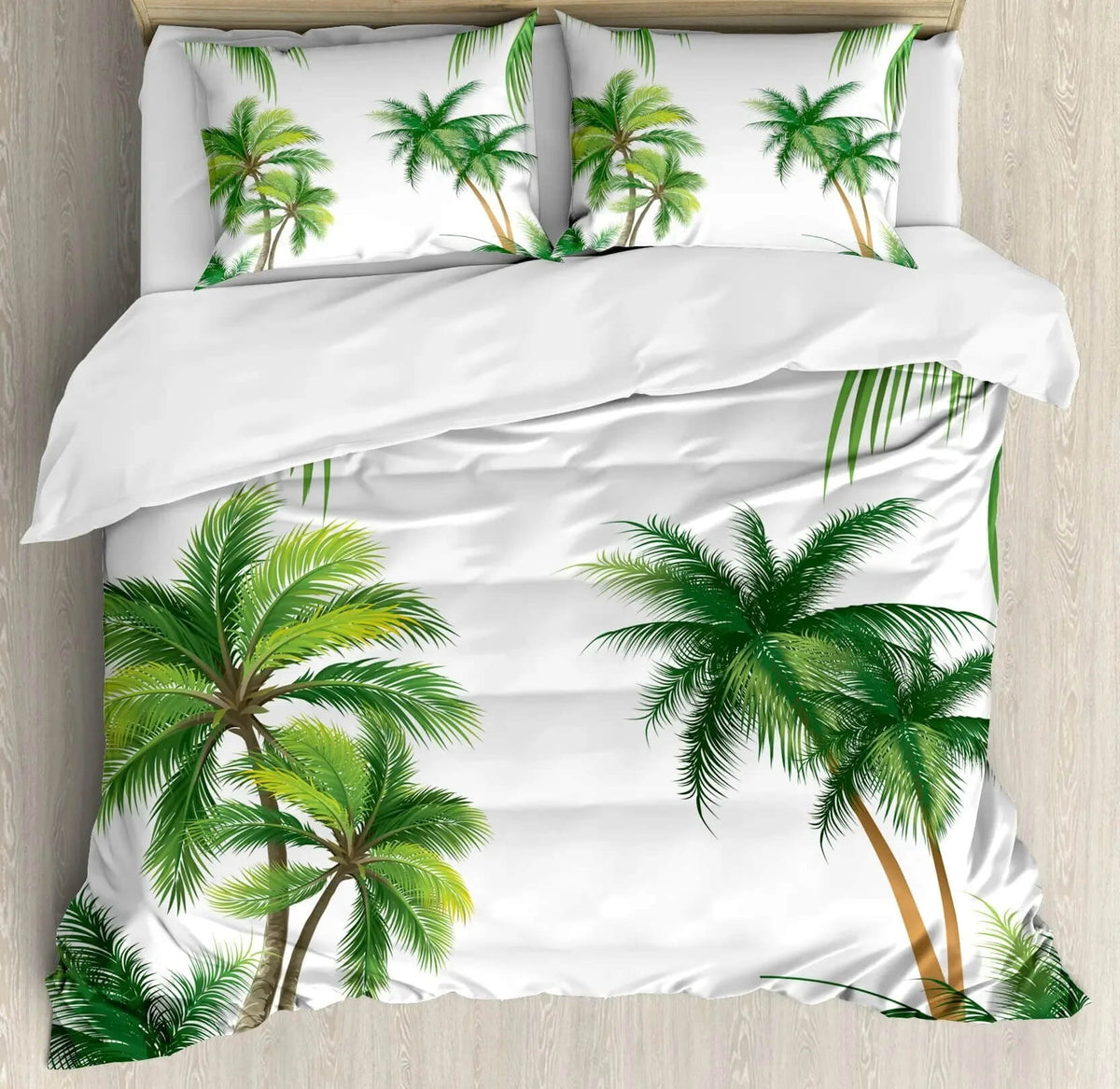 Tropical nature inspired quilt cover palm leaf pattern
