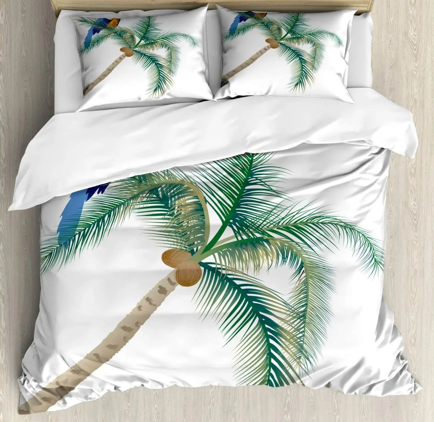 Palm tree bedding for beach lovers and tropical rooms