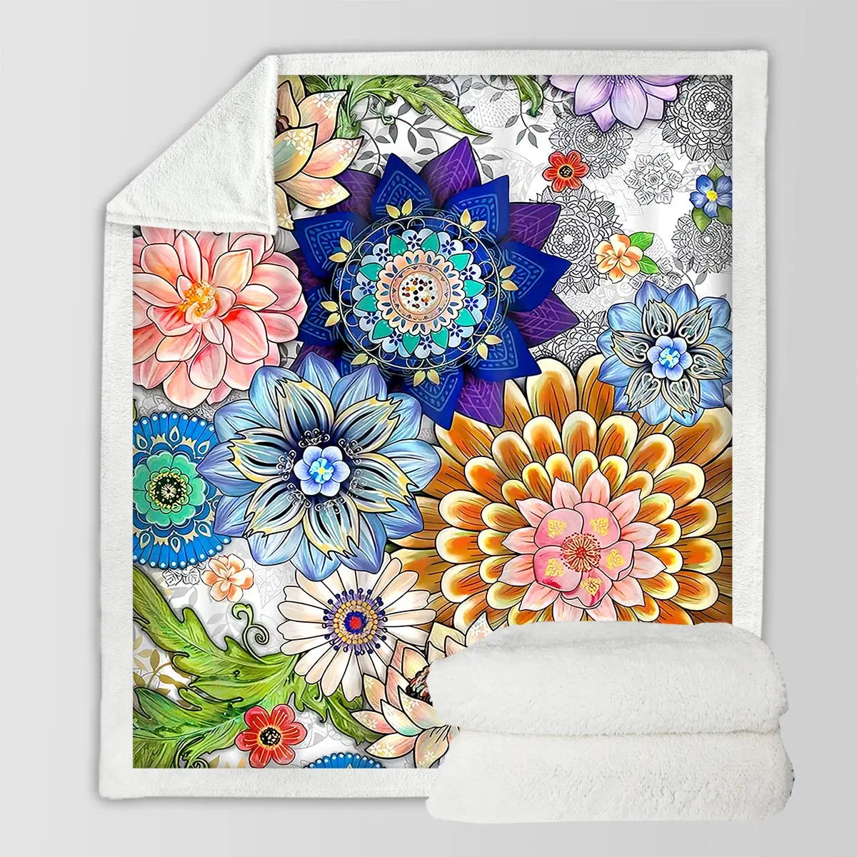 Colorful Flower Throw Blanket My Store