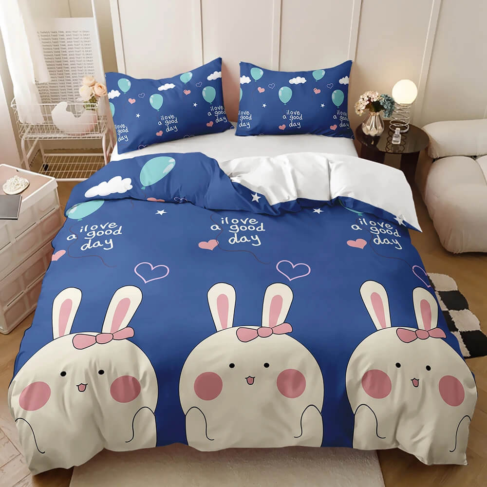 cartoon bunnies colorful 3D cartoon doona cover