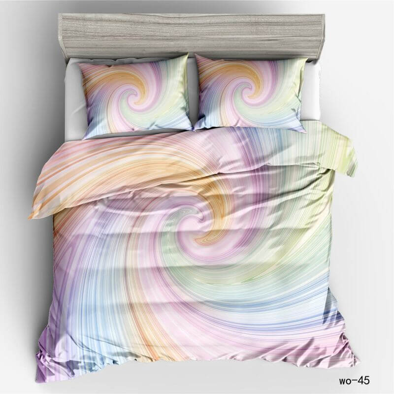 Colorful abstract gradient doona cover pastel rainbow spiral swirl pattern