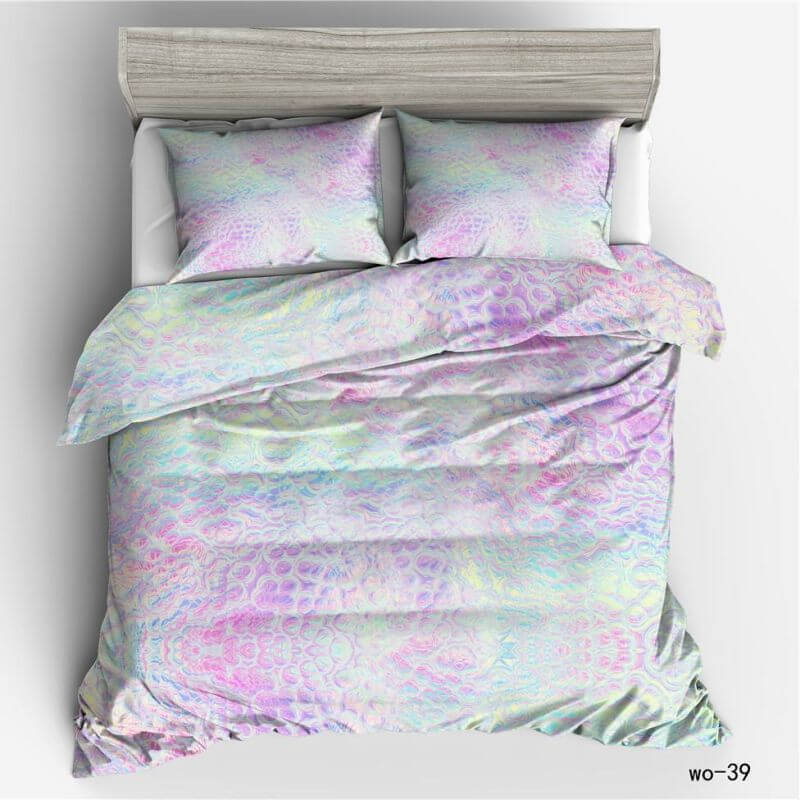 Vibrant colorful doona cover bedding leopard pattern