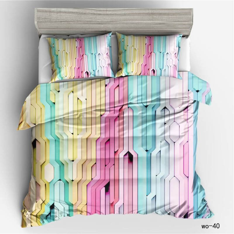 Modern aesthetic gradient quilt cover geometric pattern