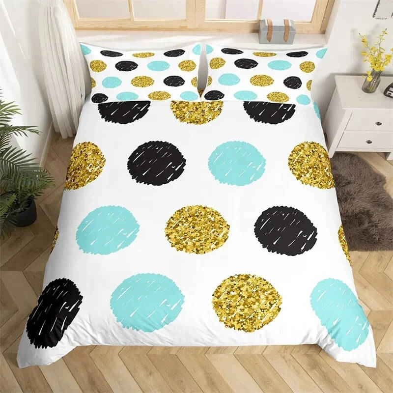 Soft microfiber polka dots duvet cover