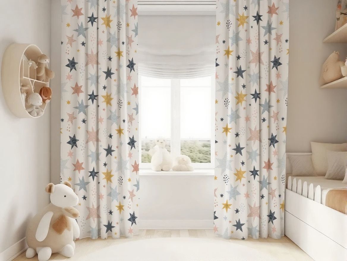 Colorful Stars Gender Neutral Baby Room Curtain Nursery
Curtains Window Curtains