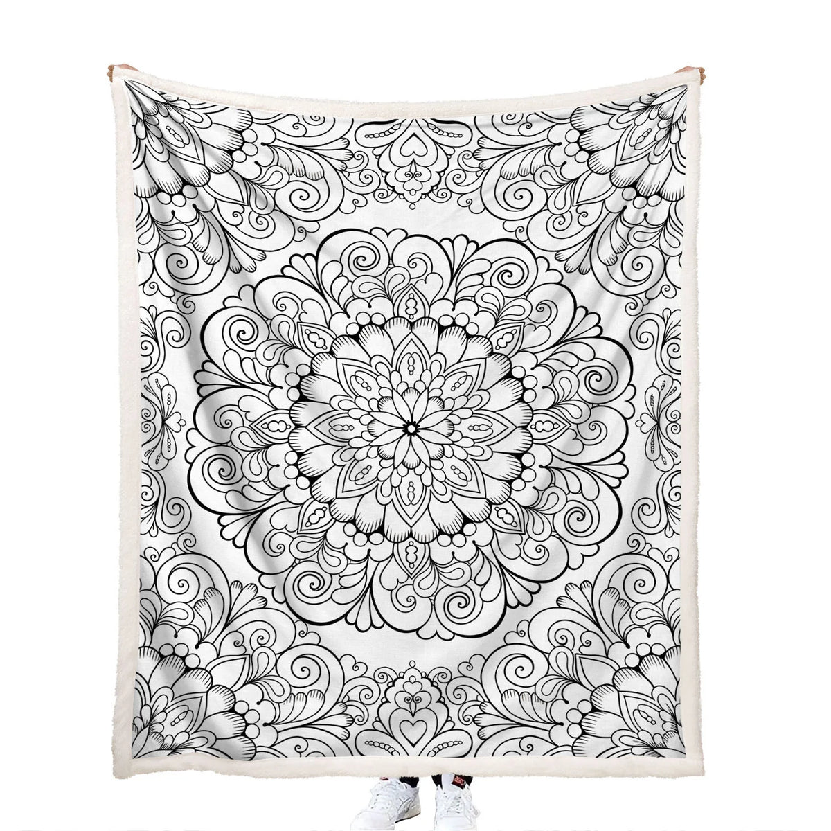 DIY coloring mandala art design blanket for kids and adults with 24 markers
