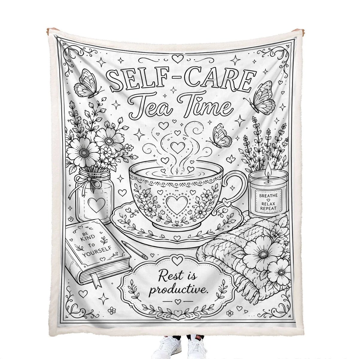 fleece backed coloring blanket for teens and adults