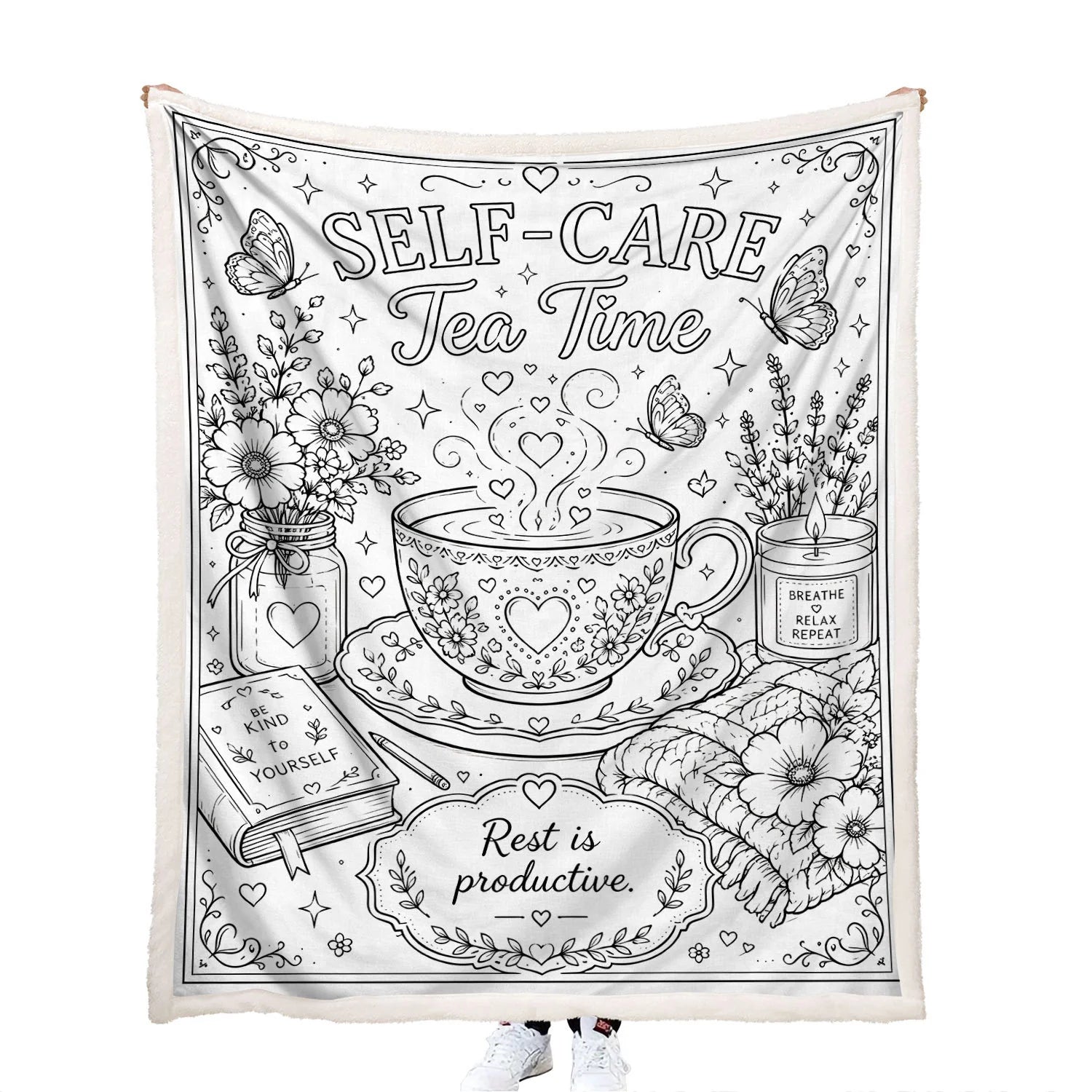 fleece backed coloring blanket for teens and adults